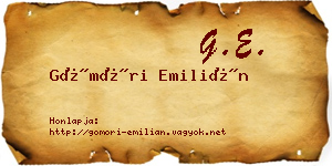 Gömöri Emilián névjegykártya